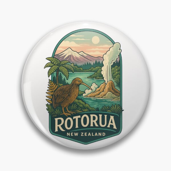 Item preview, Rotorua Geothermal Valley with Kiwi and Mount Tarawera designed and sold by Places On Earth.