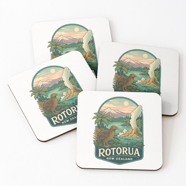 Item preview, Rotorua Geothermal Valley with Kiwi and Mount Tarawera designed and sold by Places On Earth.