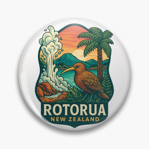 Item preview, Rotorua Geysers with Kiwi and Bay of Plenty Mountains designed and sold by Places On Earth.