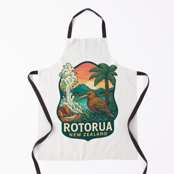 Item preview, Rotorua Geysers with Kiwi and Bay of Plenty Mountains designed and sold by Places On Earth.
