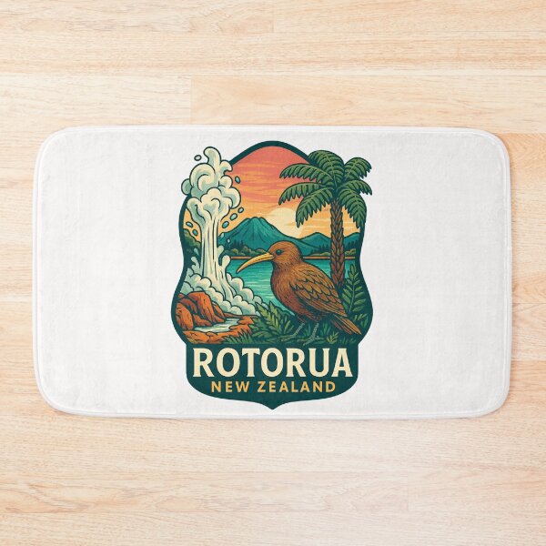 Item preview, Rotorua Geysers with Kiwi and Bay of Plenty Mountains designed and sold by Places On Earth.