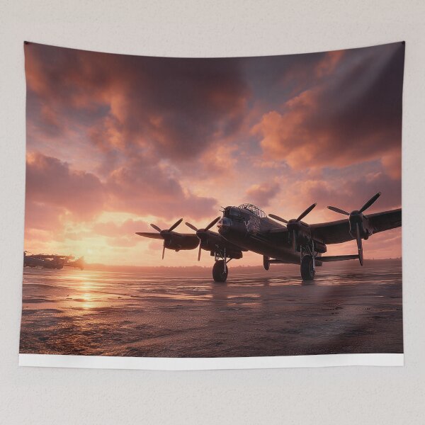 Item preview, Lincolnshire Airbase In Early Morning Glow with Mist Rising designed and sold by Skyframe Aviation.