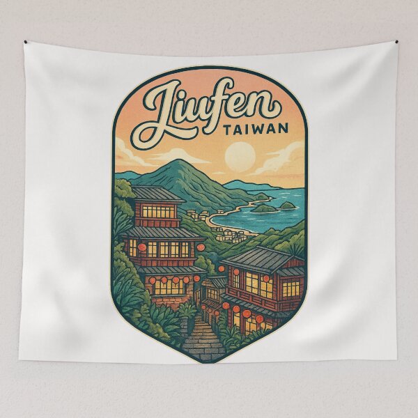Item preview, Jiufen Mountain Coastline and Lantern Streets in New Taipei designed and sold by Places On Earth.