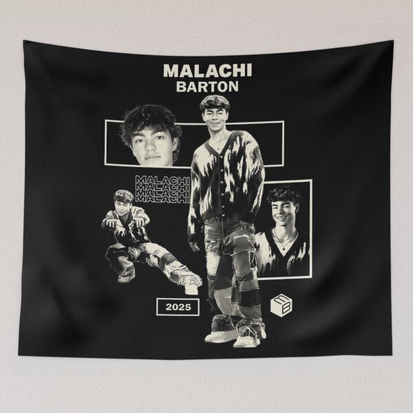 Item preview, Malachi Barton Aesthetic Edit – Retro Monochrome Fan Art Collage designed and sold by markelhovardt.