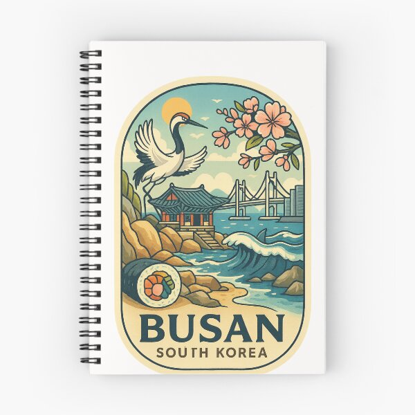 Item preview, Busan Coastal Temple with Gwangan Bridge and Cherry Blossoms designed and sold by Places On Earth.