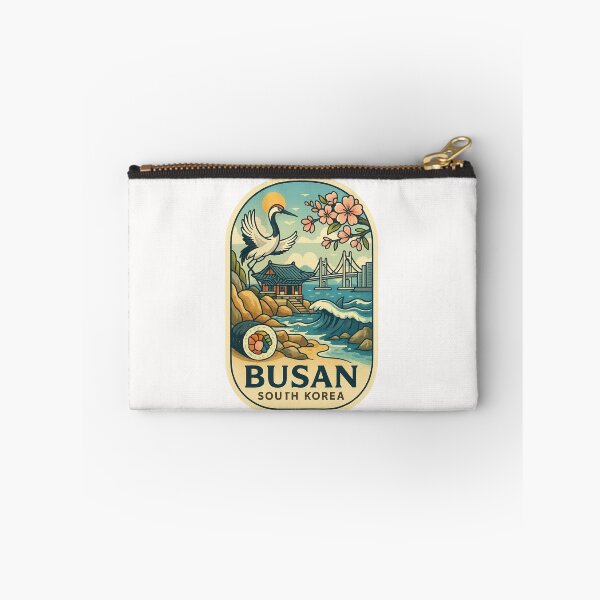 Item preview, Busan Coastal Temple with Gwangan Bridge and Cherry Blossoms designed and sold by Places On Earth.
