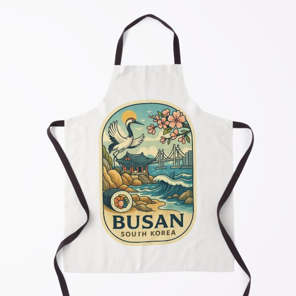 Item preview, Busan Coastal Temple with Gwangan Bridge and Cherry Blossoms designed and sold by Places On Earth.