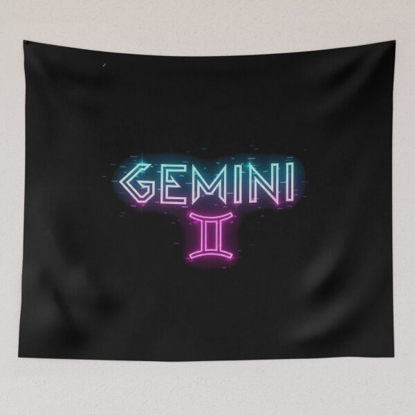 Item preview, Neon Gemini Glitch Sign designed and sold by ZodiacWonders.