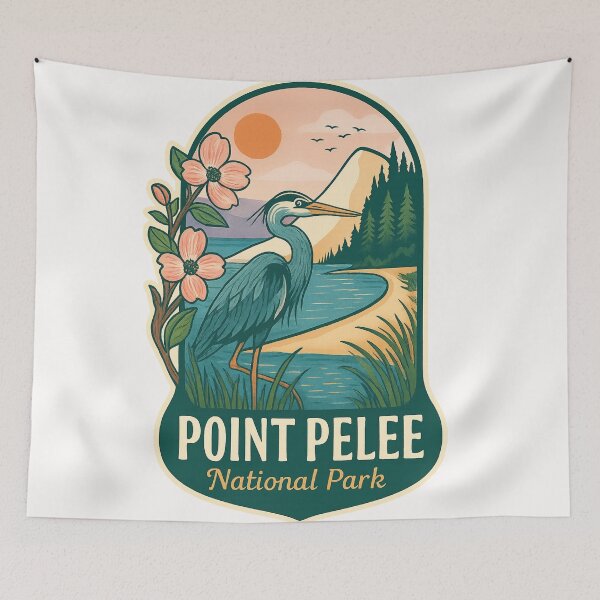 Item preview, Point Pelee Wetlands with Heron and Carolinian Forest designed and sold by Places On Earth.