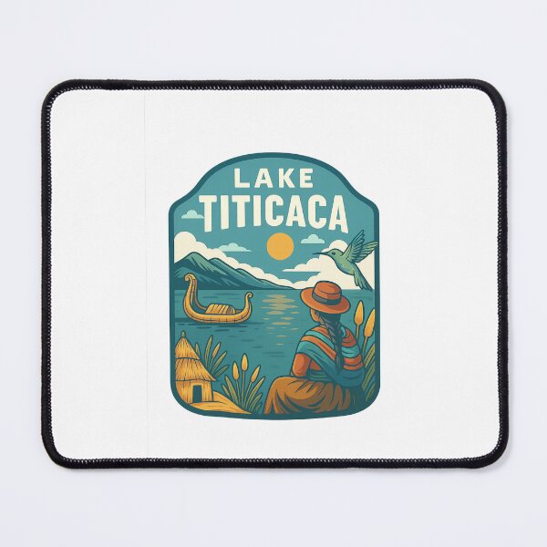 Item preview, Lake Titicaca Andes View with Totora Boat and Altiplano Village designed and sold by Places On Earth.