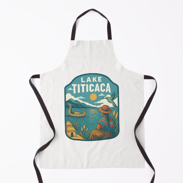 Item preview, Lake Titicaca Andes View with Totora Boat and Altiplano Village designed and sold by Places On Earth.