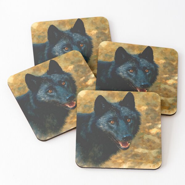 Item preview, Black Wolf Watercolor Portrait – Aubrac, France designed and sold by M.ALK.Watercolor.