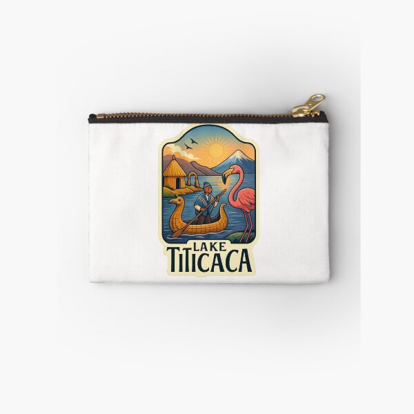 Item preview, Lake Titicaca Shores with Flamingo and Totora Canoe designed and sold by Places On Earth.