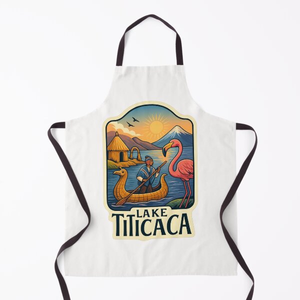 Item preview, Lake Titicaca Shores with Flamingo and Totora Canoe designed and sold by Places On Earth.