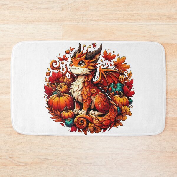 Item preview, Pumpkin Dragon Cat Autumn Forest Guardian designed and sold by BigBlueArt.