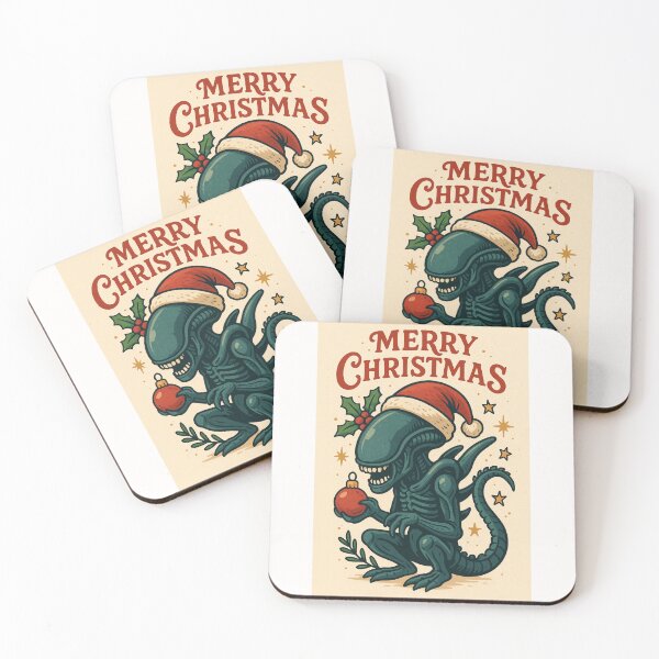 Item preview, Festive Space Xenomorph with Santa Hat and Christmas Bauble designed and sold by Places On Earth.