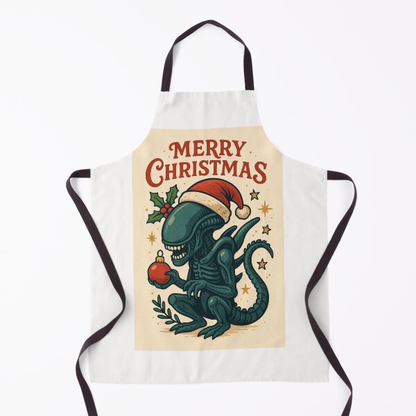 Item preview, Festive Space Xenomorph with Santa Hat and Christmas Bauble designed and sold by Places On Earth.