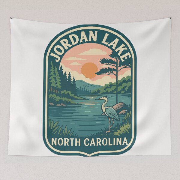 Item preview, Jordan Lake Sunset with Heron and Chatham County Pines designed and sold by Places On Earth.