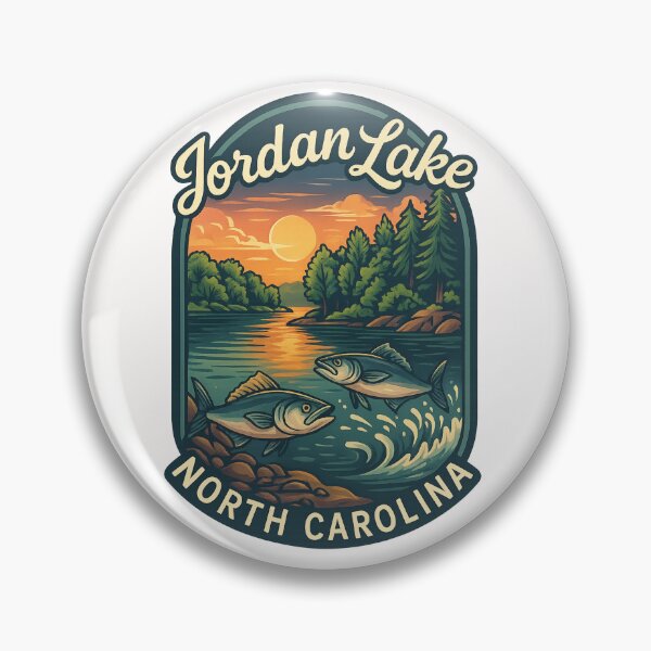 Item preview, Jordan Lake Evening Waters with Bass and Triangle Region Forests designed and sold by Places On Earth.