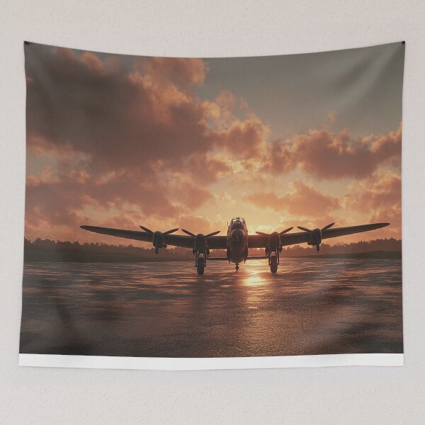 Item preview, British Airfield at Dawn Under Soft Sunrise with Mist Rising designed and sold by Skyframe Aviation.