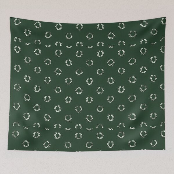 Item preview, White Christmas Wreaths on Forest Green designed and sold by SassyArtistry.