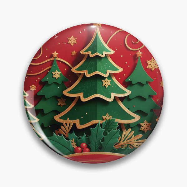 Item preview, Christmas Greeting Card Paper-Cut   Stylized Evergreen Trees & Swirling Snowflakes on Rich Red Background designed and sold by ZyxDes.