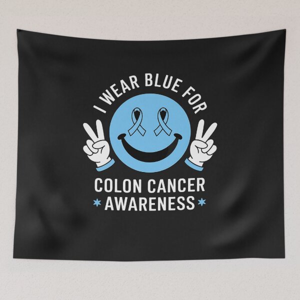 Item preview, I Wear Blue For Colon Cancer Awareness Smile Face designed and sold by GaryPacheco6.