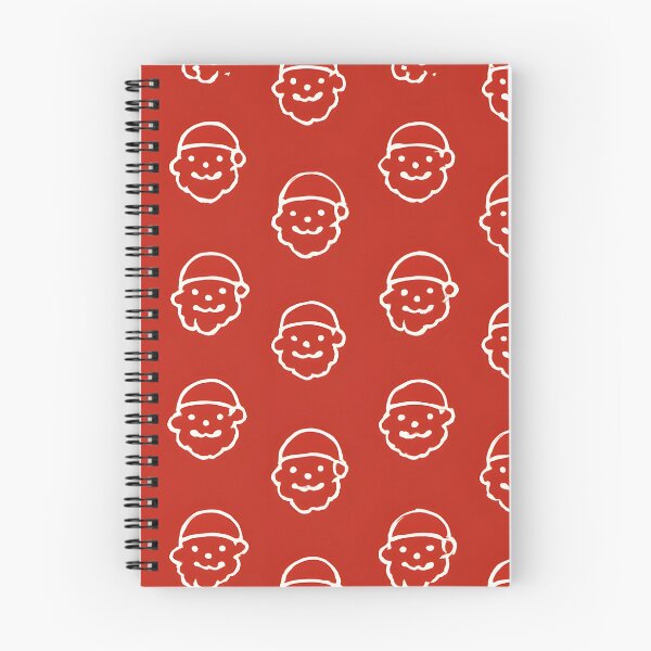 Item preview, White Santa Faces on Red Christmas Background designed and sold by SassyArtistry.