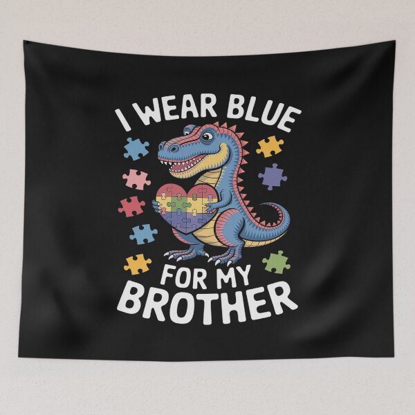 Item preview, I Wear Blue For My Brother Autism Awareness Puzzle Family designed and sold by GaryPacheco6.