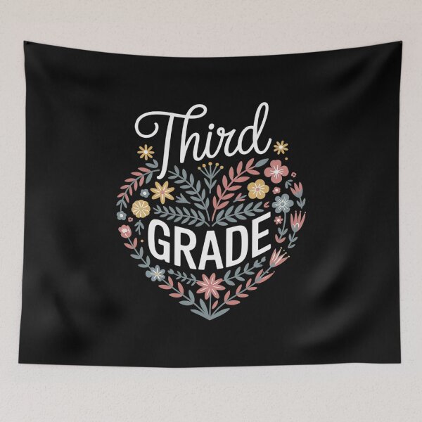 Item preview, 3rd Third Grade Floral Heart Back To School Teacher Girls  designed and sold by RsFilsingerArt.