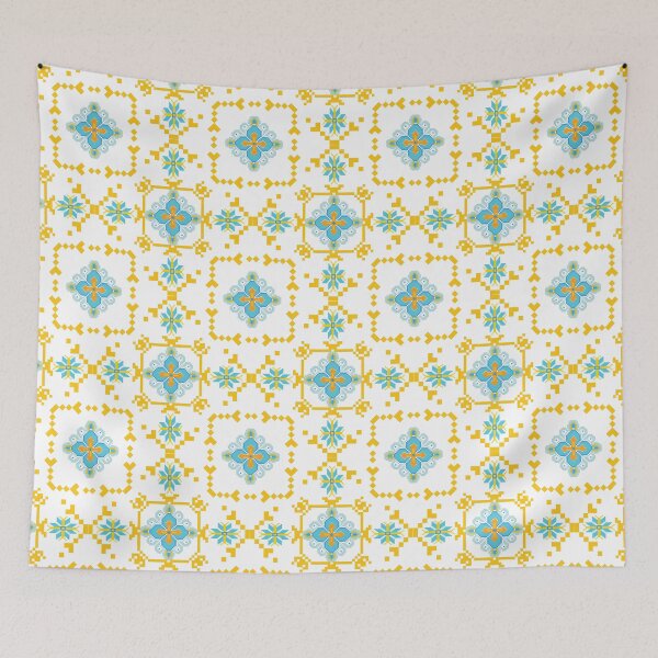 Item preview, Pixel art blue flower and gold heart designed and sold by ChaReePat.