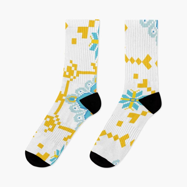 Item preview, Pixel art blue flower and gold heart designed and sold by ChaReePat.