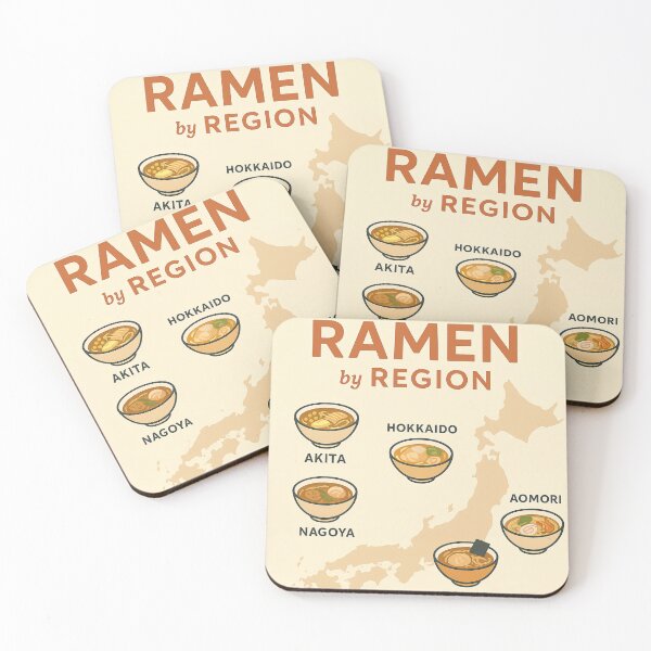 Item preview, Ramen by Region Japan Map — Japanese Noodle Food Guide Illustration designed and sold by elgreko.