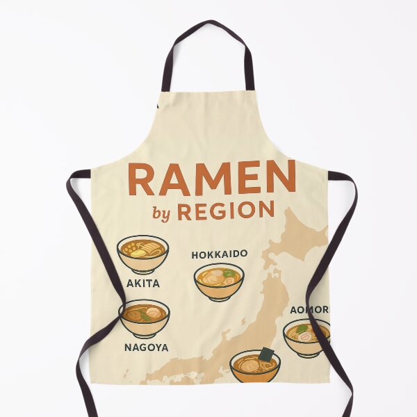 Item preview, Ramen by Region Japan Map — Japanese Noodle Food Guide Illustration designed and sold by elgreko.
