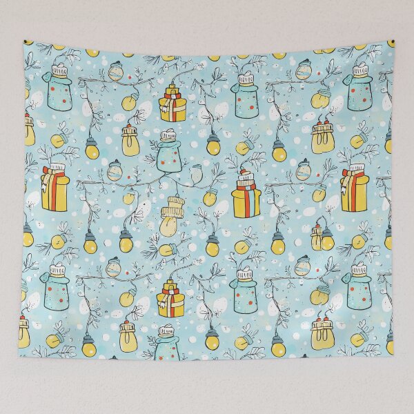 Item preview, Blue Christmas Gifts and Winter Decorations on Light Blue designed and sold by SassyArtistry.
