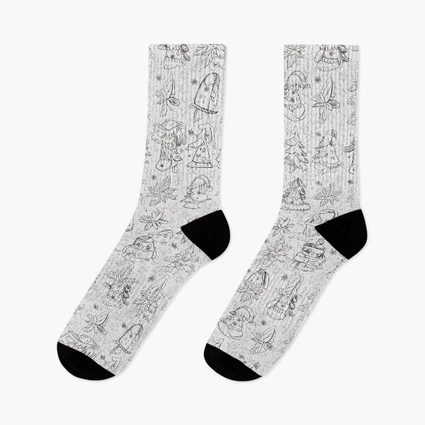 Item preview, Black and White Christmas Doodles on White designed and sold by SassyArtistry.