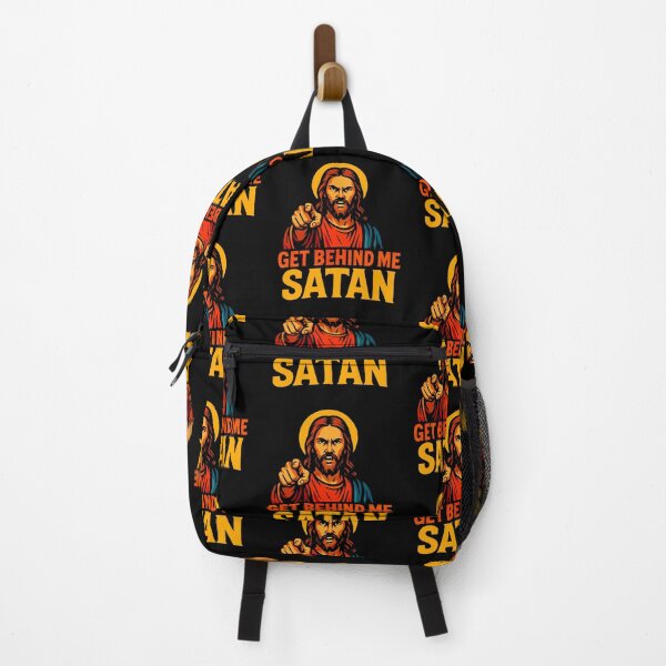 Item preview, Get Behind Me Satan meme Jesus Christ Bible Quote designed and sold by plushism.