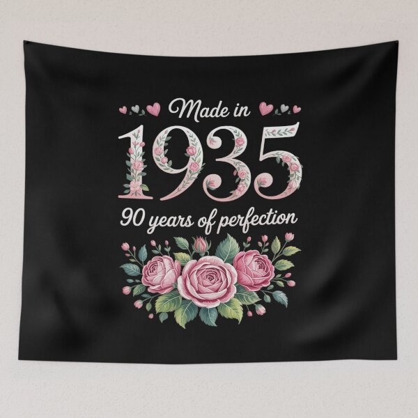 Item preview, 90 Year Old Made In 1935 Floral 90th Birthday Women  designed and sold by RsFilsingerArt.