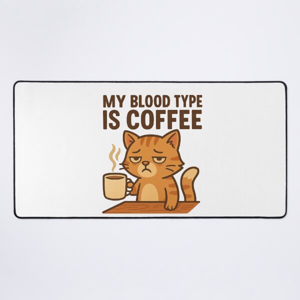 Item preview, Coffee Cat Meme – My Blood Type Is Coffee designed and sold by kimkosovo.