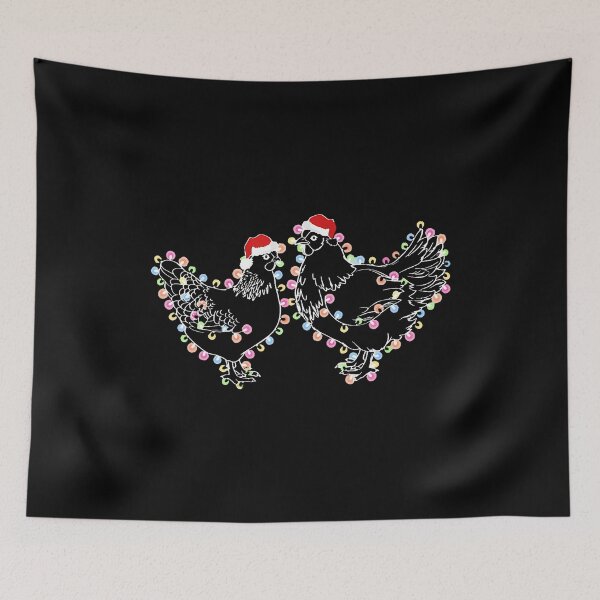 Item preview, Merry Chickmas Chicken Christmas Ornament Lights Santa Hat designed and sold by EarlineRenee.