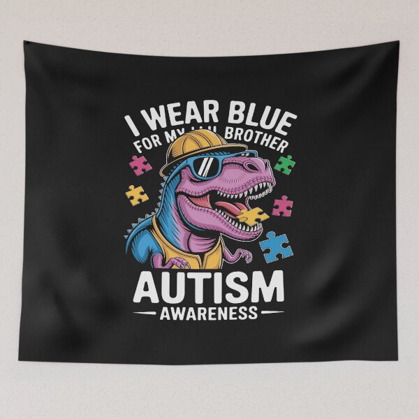 Item preview, I Wear Blue For My Lil Brother Autism Awareness Dinosaur designed and sold by GaryPacheco6.