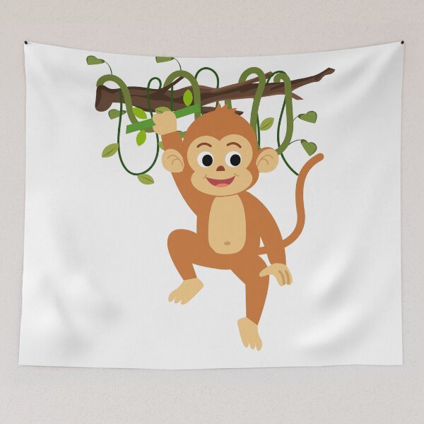 Item preview, Cute Monkey Swinging on a Branch designed and sold by TracedBySun.