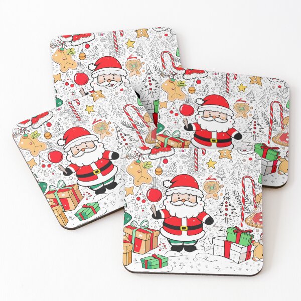 Item preview, Cute hand-drawn Christmas Santa with gifts and festive elements designed and sold by SassyArtistry.