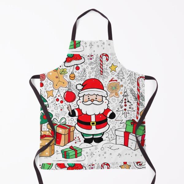 Item preview, Cute hand-drawn Christmas Santa with gifts and festive elements designed and sold by SassyArtistry.