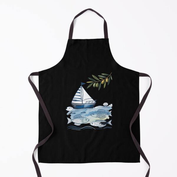 Item preview, Mediterranean Collage - Sardines & Sailboat designed and sold by GasVille.