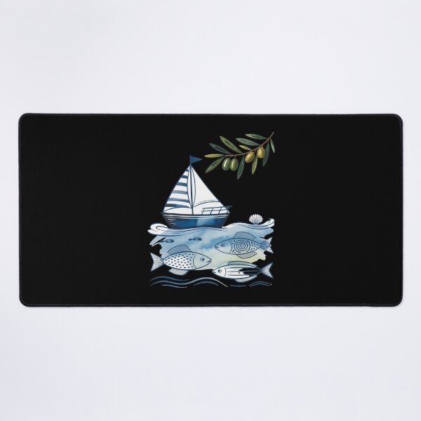 Item preview, Mediterranean Collage - Sardines & Sailboat designed and sold by GasVille.