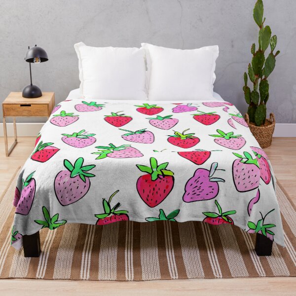 Item preview, White Background Seamless Strawberries Pattern Repeat Summer Fruit Illustration designed and sold by SassyArtistry.