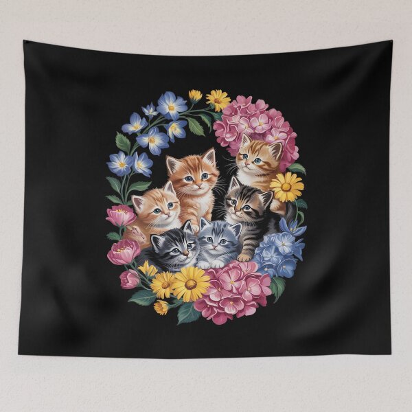 Item preview, Adorable Kitten Floral Bouquet Cat Men Women Kids  designed and sold by RsFilsingerArt.