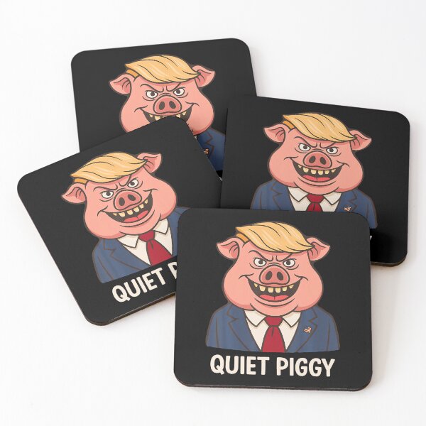 Item preview, Quiet Quiet Piggy Funny Sarcastic Political Pig Cartoon designed and sold by PipoPayment.