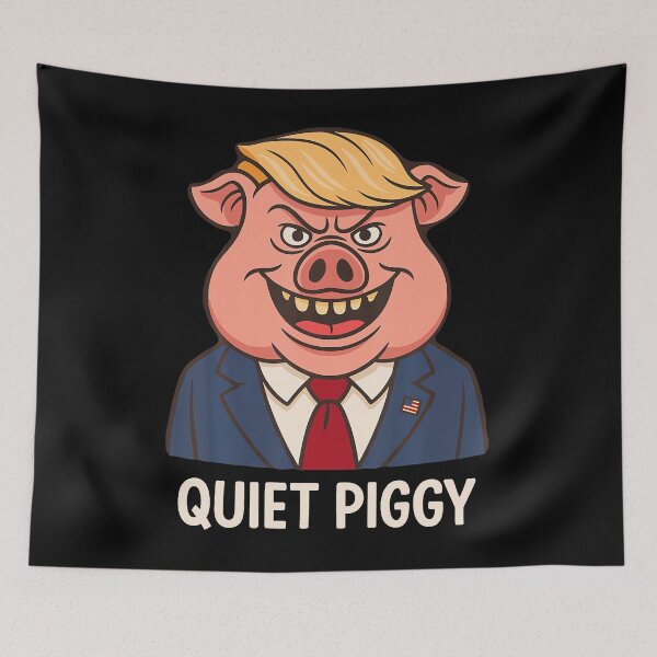 Item preview, Quiet Quiet Piggy Funny Sarcastic Political Pig Cartoon designed and sold by PipoPayment.